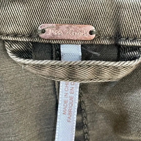 Free People Utility Peplum Double-Breasted Jacket - Olive Green - Picture 6 of 10